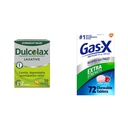 Dulcolax 장악 구호 구호, Bisacodyl 5 mg 정제, 50 조사 & 가스 X 여분 힘 Chewable 가스 기복 정제를 위한 Simethicone 125 mg를 가진 Dulcolax