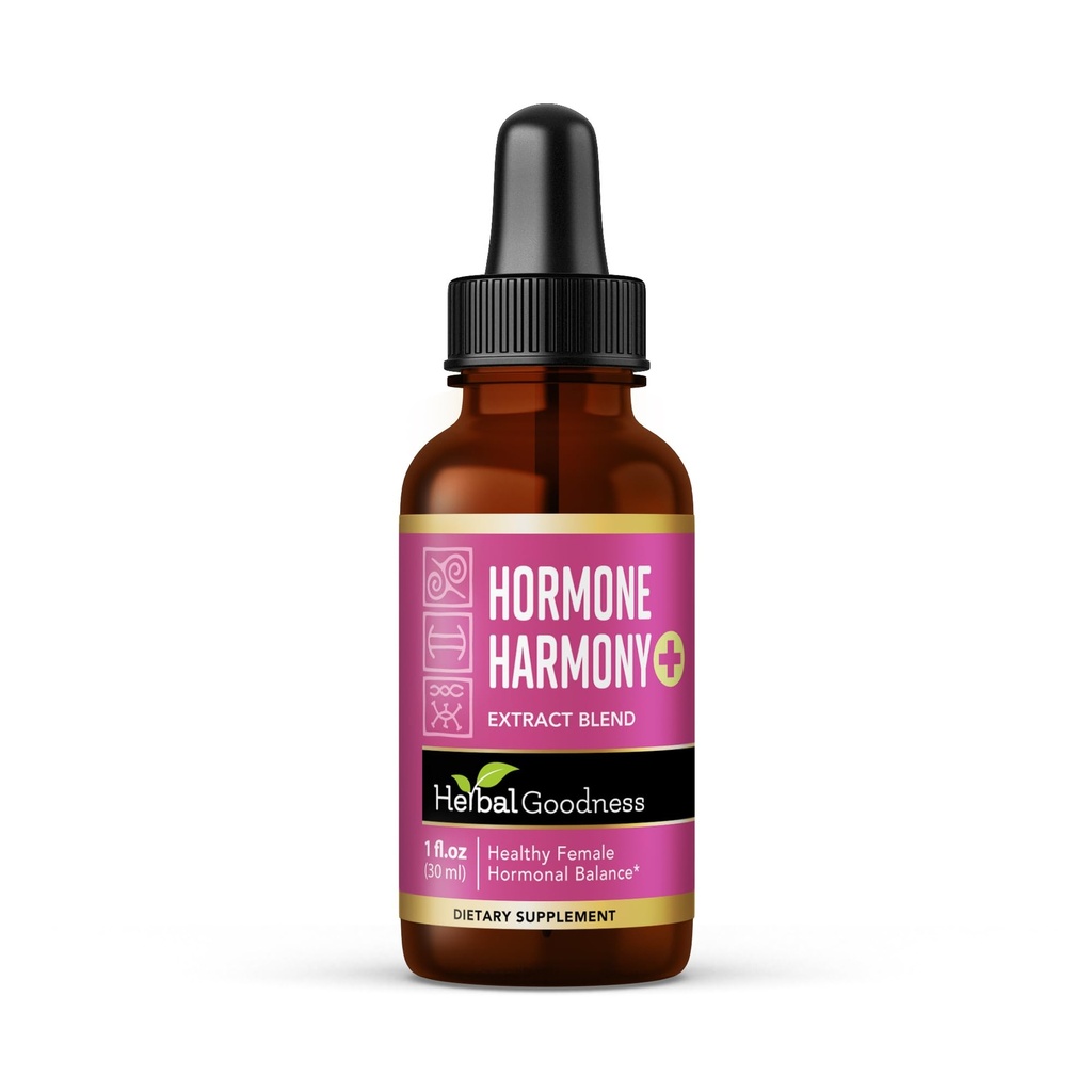 초본 Goodness 호르몬 하모니 1oz – 여성을 위한 유기 호르몬 균형 보충교재, Probiotics, Menopause 기복, 비료 지원, PMS & Lactation 원조로 Enriched
