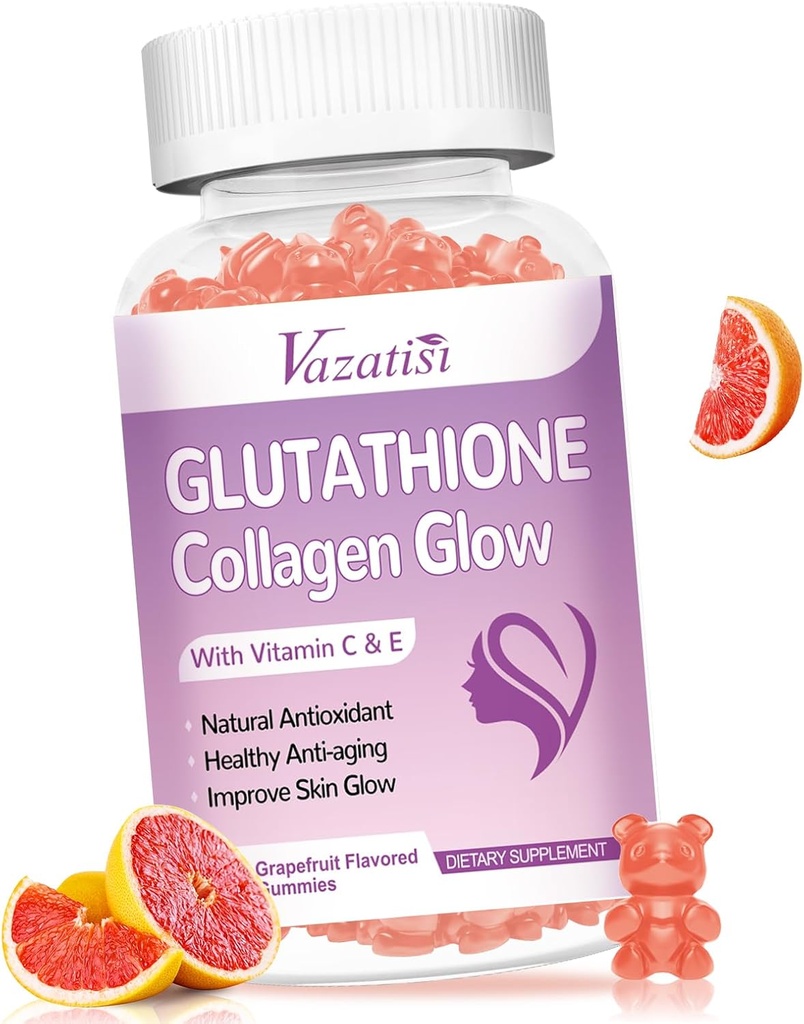 Glutathione 교원질 놀 Gummies, 비타민 C, E, 여자, 피부 관리, 노화 방지, 자몽 맛, 60 조사를 위한 글루타티온 보충교재를 가진 교원질 Gummies