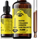 여성을 위한 액체 Biotin 교원질 Keratin 4fl oz 액체 보충교재 - 10000mcg 교원질 5000 mcg Biotin 5000 mcg Keratin 5000 mcg를 가진 포괄적인 공식 머리 피부 못 보충교재는 Palmetto를 보았습니다
