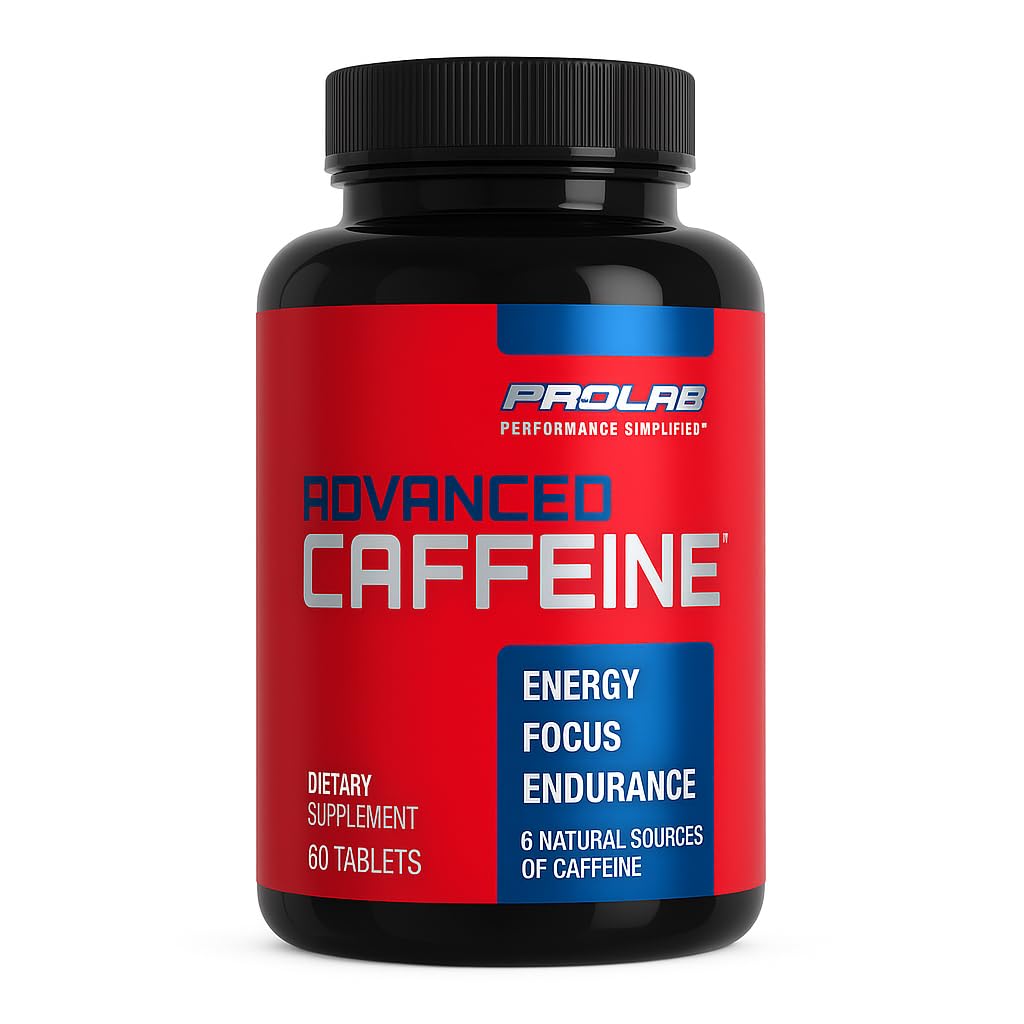ProLab Nutrition Advanced Caffeine 200mg, Green Tea Extract, Clean Energy, Mental Focus (60 카운트 팩 1))가있는 빠른 인용 천연 카페인 정제