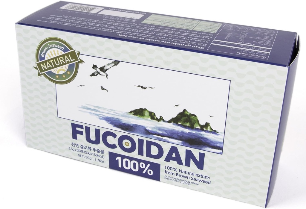 100 % 천연 브라운 해초 추출물 Fucoidan USFDA 합격 (ID 코드 2030950) [Powder 유형] (50g)