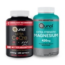 Qunol CoQ10 100mg Softgels의 3X 더 나은 흡수 4 달 공급 + 120 조사 마그네슘 글리세라이드 캡슐 420mg의 높은 흡수 마그네슘 보충교재, 180 조사