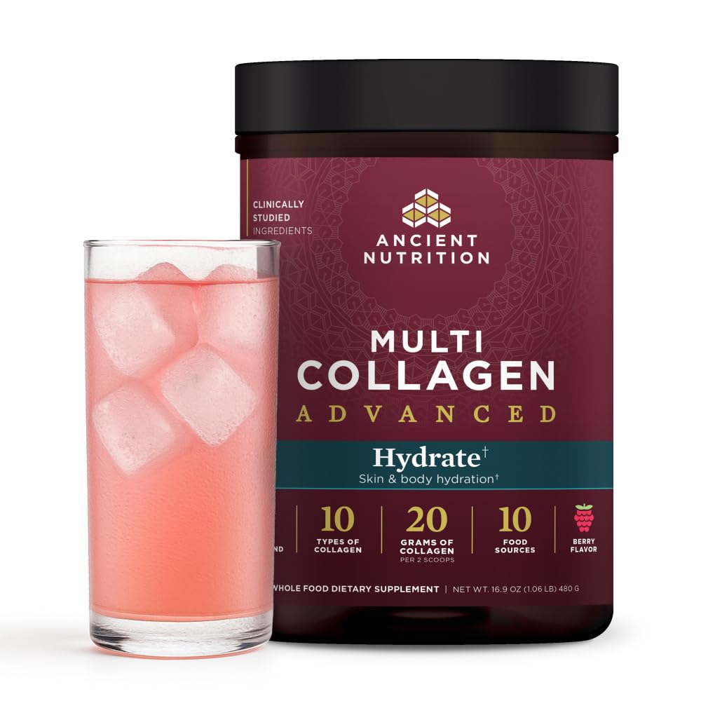 고대 영양 고급 Multi Collagen Protein Powder Hydrate, 혼합 Berry, 30 서빙