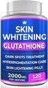 Glutathione 희게하는 알약 - 120의 캡슐 2000mg 글루타티온 - 효과적인 피부 조명 보충교재 - 어두운 반점, Melasma & 여드름 흉터 제거제, Hyperpigmentation 처리 - 노화 방지 산화 방지제