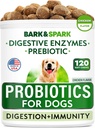 BARK&SPARK Dog Probiotic Chews - 가스, 설사, 알레르기 - 효소 + Prebiotics - 화학 섬유 - 소화, 면역 - 미국 - 90 Ct - 치킨