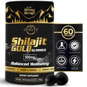 순수한 Himalayan Shilajit Gummies – 75%+ Fulvic 산, 높은 Potency 금 급료 – 에너지, 활력 및 면역 지원, 여행을위한 혼합 - 친절하고, Tamarind 풍미 - 60 Gummies