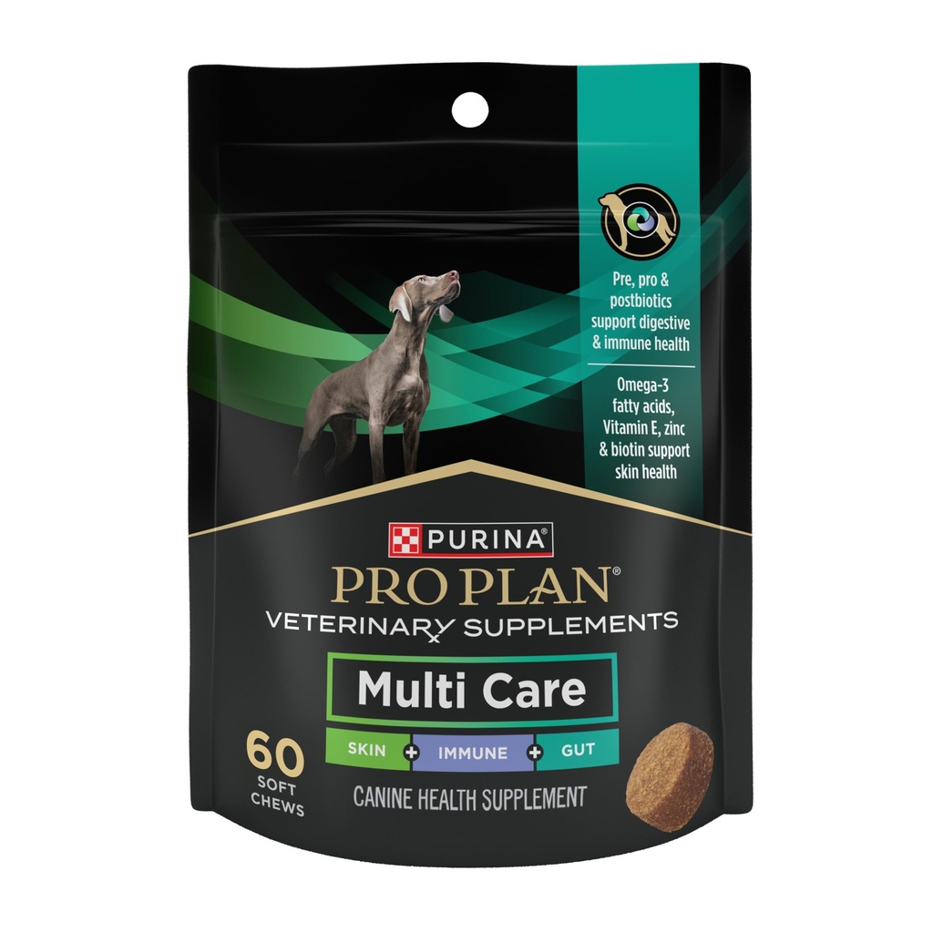 Purina Pro Plan 수의 보조 식품 멀티 케어 개 보충제 - 60 ct. 파우치