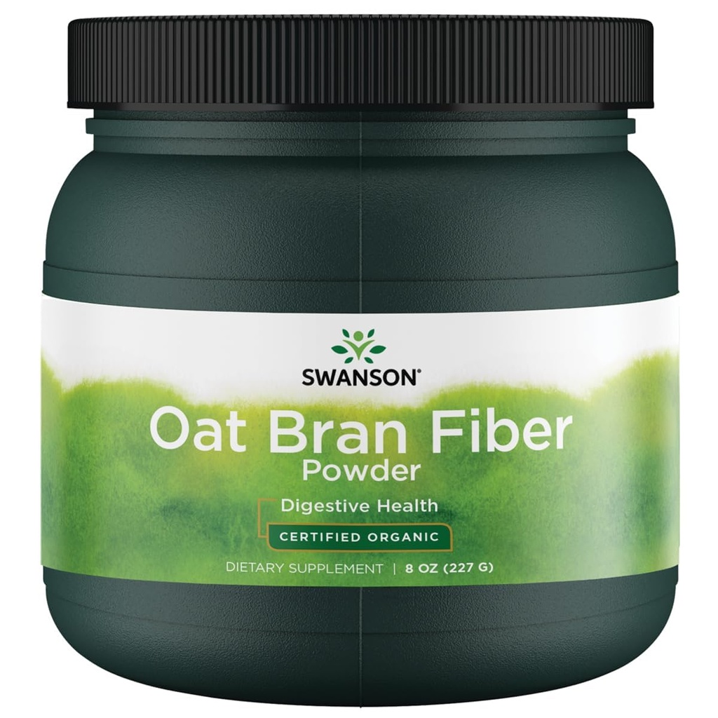Swanson 인증 유기 Oat Bran 섬유 8 Ounce (227 g) Pwdr