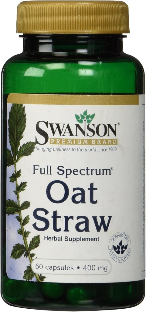 Swanson 전체 스펙트럼 Oat Straw 400 밀리그램 60 캡슐