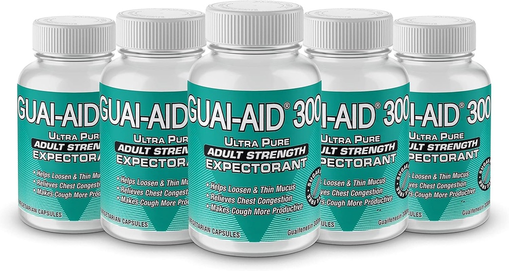 500 GUAI-AID® 이상 카운터 Guaifenesin 300mg Veg. 캡슐