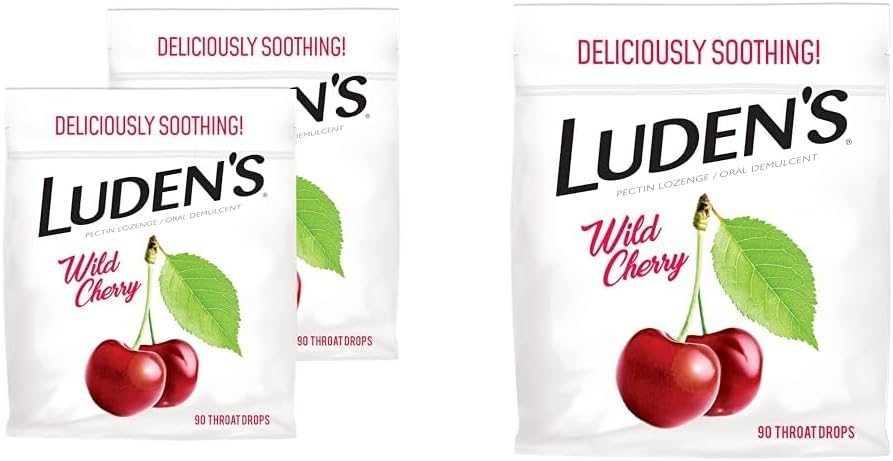 Ludens 야생 Cherry Throat Drops, 팩 2, 90 Drops 각각 용 Sore Throat Relief