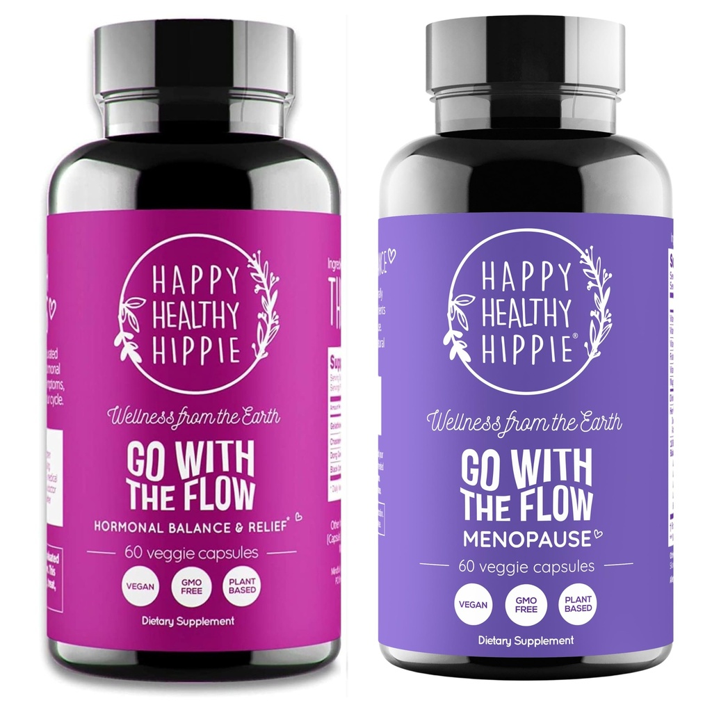 행복한 건강한 Hippie는 흐르는 Menopause 지원 & 여자를 위한 교류 호르몬 균형으로 이동합니다