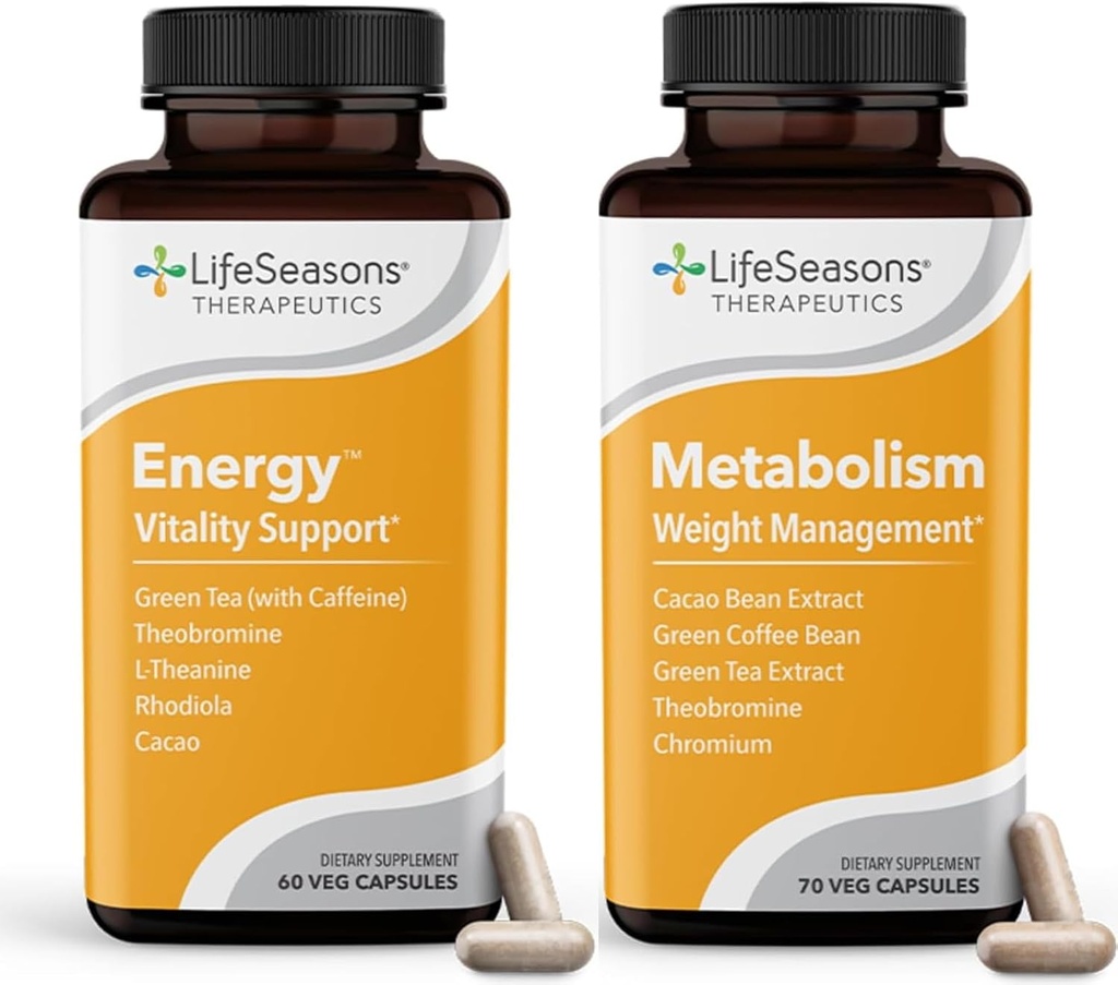 Metabolism 무게 제어 및 에너지 부스트 보충 - 자연 Appetite 억제 - Curbs Cravings - 녹차, 커피 콩, 크롬, 카카오 & Theobromine - 130 캡슐