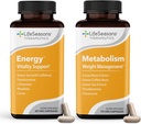 Metabolism 무게 제어 및 에너지 부스트 보충 - 자연 Appetite 억제 - Curbs Cravings - 녹차, 커피 콩, 크롬, 카카오 & Theobromine - 130 캡슐