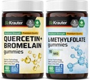 Bromelain 60 Gummies & L-Methylfolate 60 Gummies를 가진 BIO KRAUTER Quercetin