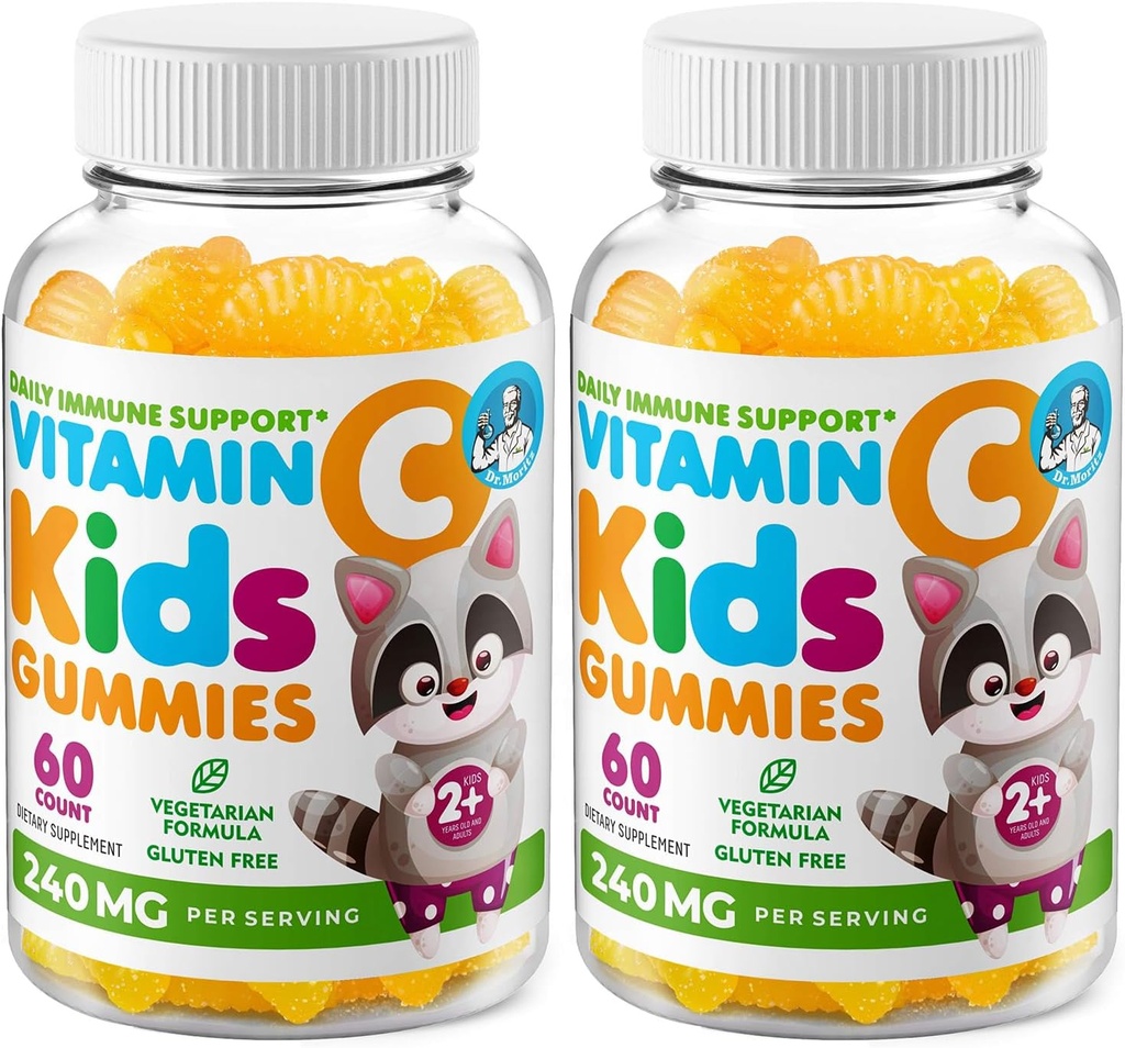 DR. MORITZ 비타민 C Gummies for Kids & Adults 240 mg - 유아를위한 면역 지원 저수지 킬레이트 비타민 - 채식 젤라틴 무료 어린이 다이어트 보충 (시틴 맛) (120 카운트)