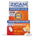 Zicam 울트라 콜드 Remedy 아연 Rapidmelts, 오렌지 크림 맛, Homeopathic, 콜드 단축 의학, 단축 콜드 지속, 설탕 무료, 염료 무료, 18 카운트