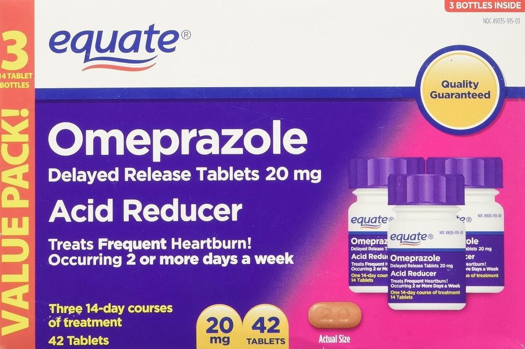 동등한 Omeprazole 20 밀리그램, 산성 흡진기, 지연된 방출, 42의 정제