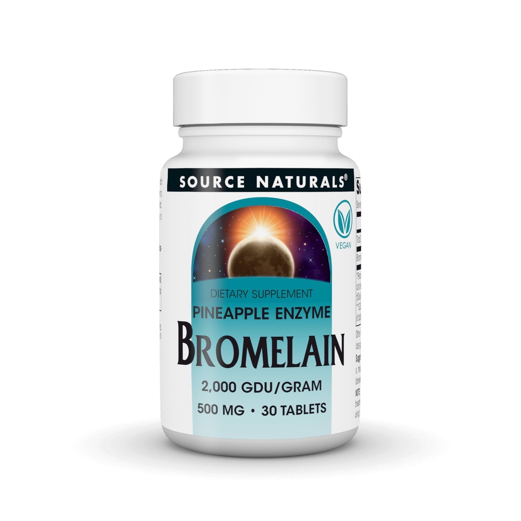 근원 자연적인, Inc. Bromelain 500mg 2000GDU 30 정제