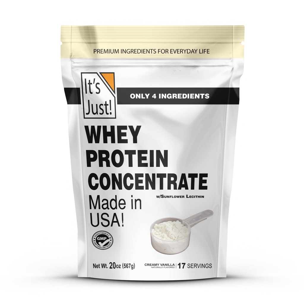 그냥! - 100 % Whey Protein Concentrate, 미국, 프리미엄 WPC-80, 천연 바닐라 맛 (1.25 파운드, /Vanilla)