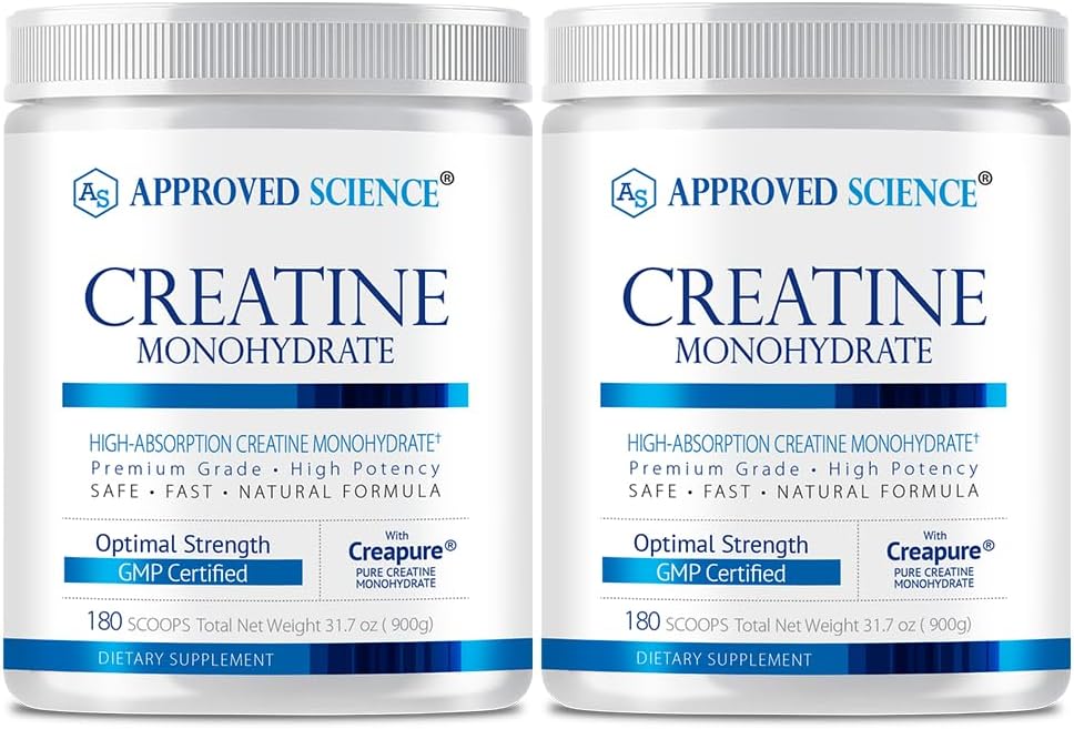 BioPerine을 가진 승인되는 과학 크레아틴 Monohydrate 분말 - Lean 근육 성장과 회복을 지원합니다 - 서빙 당 360의 서빙 - 5000mg - Unflavored - Non-GMO, Vegan