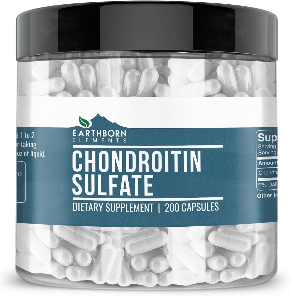 Earthborn 성분 Chondroitin 황산염 200의 캡슐, 순수한 & Undiluted, 첨가물 없음