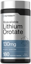 Horbäach 리튬 Orotate 130mg | 180 캡슐 | Non-GMO, 글루텐 프리 | 5mg Bioavailable Elemental 리튬
