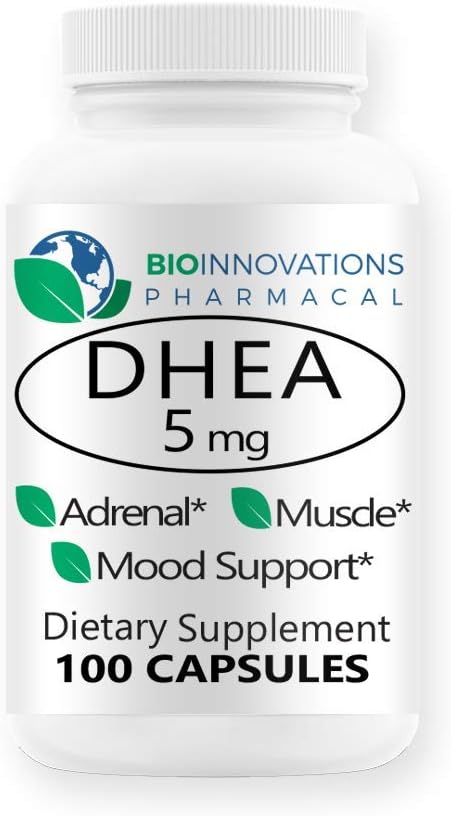 Micronized DHEA 5mg - 면역력, 두뇌, 뼈, 대사, Lean 몸 질량을 위한 균형 잡힌 호르몬 수준을 지원하고십시오, 건강한 시효를 승진시킵니다