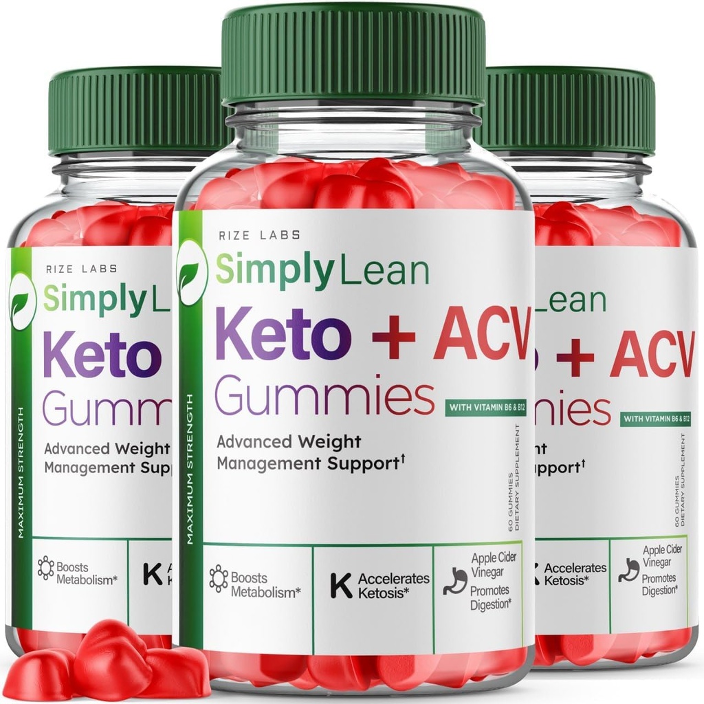 rize lab (Pack of 3 simply Lean Keto + ACV Gummies for Advanced Weight Loss, Dietary Supplement, 최대 힘 Gomitas, 고급 공식 검토 (180 Gummies)