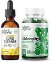 야생 & 유기 Lung Cleanse Tincture 2 fl oz & Chlorophyll Gummies 60 Chews