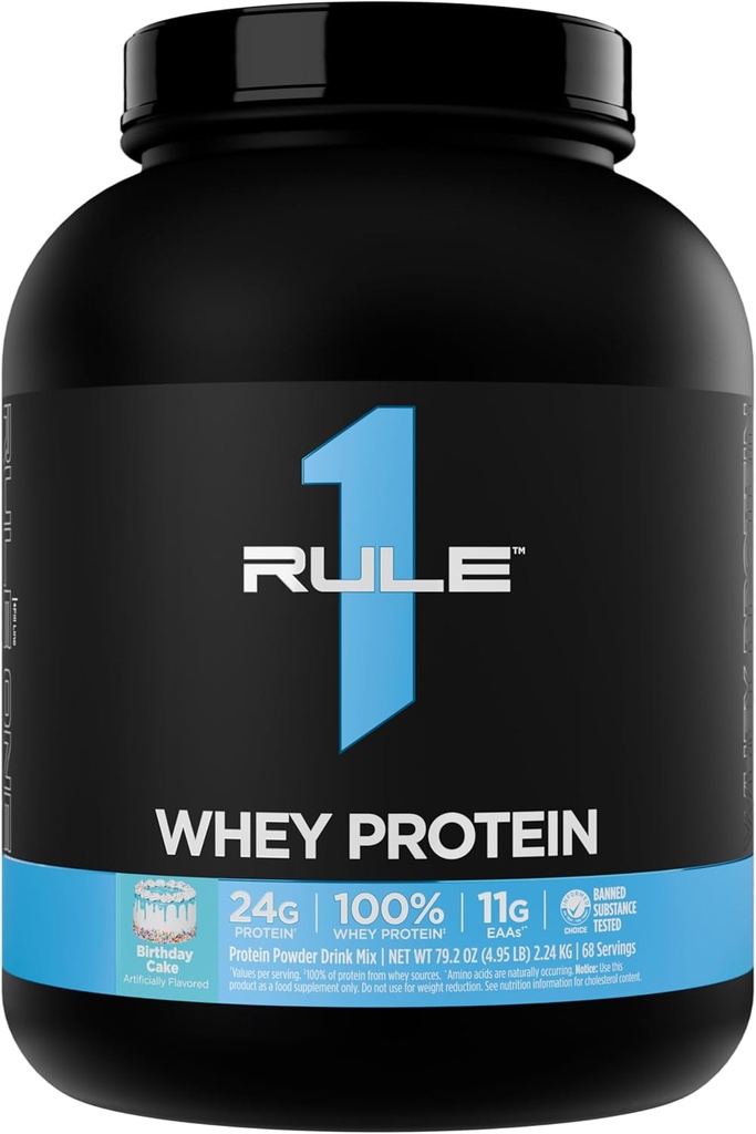 규칙 1 Whey Protein - 24g 자연적인 Occurring EAAs 및 운동 회복 또는 언제든지 사용 (5 Pounds*, 생일 케이크)를 위한 BCAAs를 가진 All-Whey 근원에서 빠른 행동 단백질