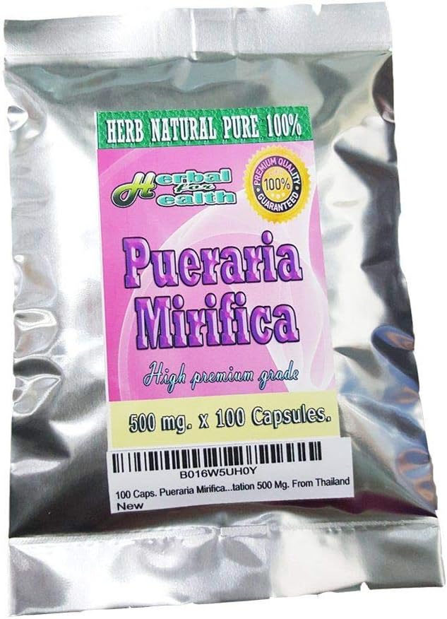100개 모자. Pueraria Mirifica 분말 뿌리 태국에서 순수한 100% Breast Augmentation 500 Mg.