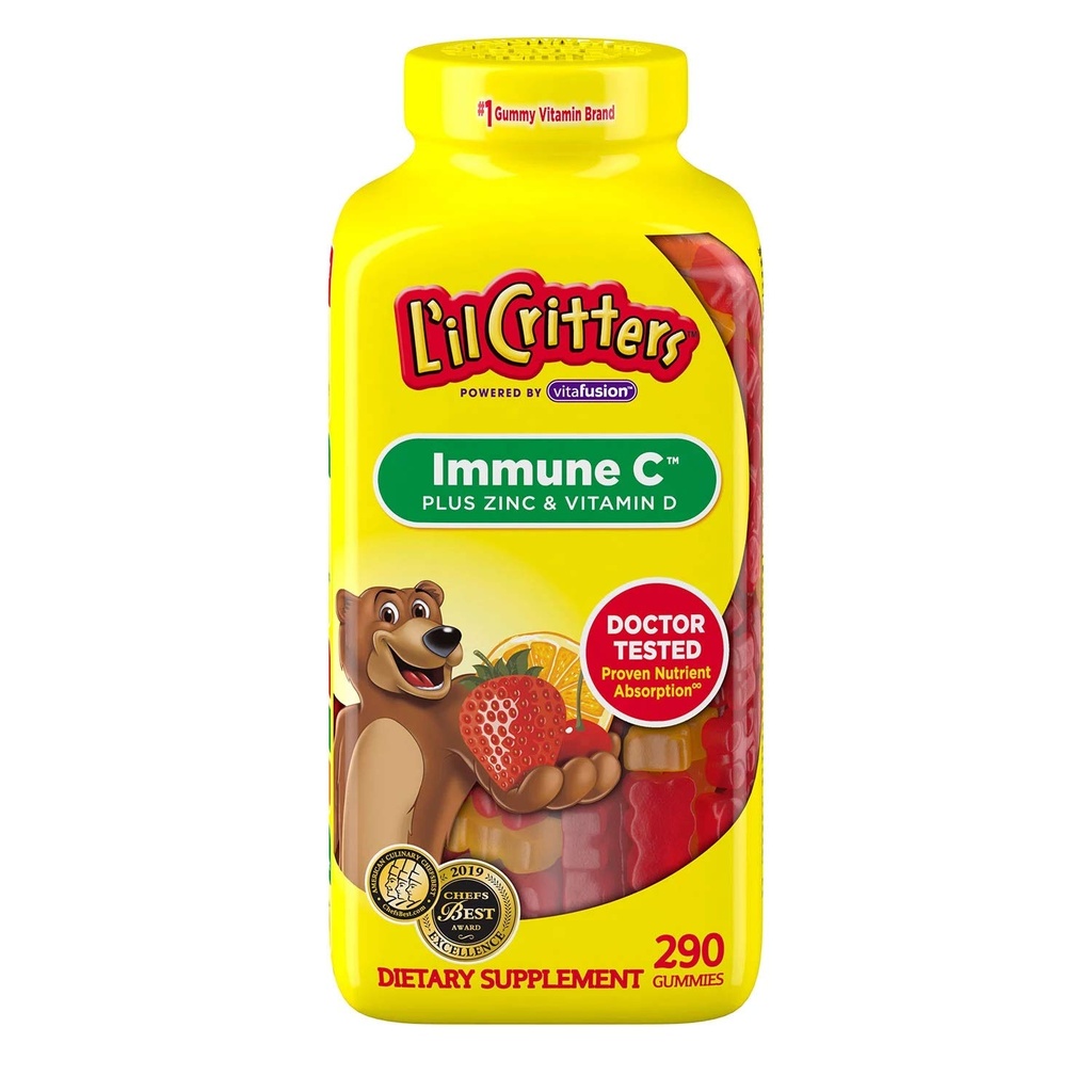 L'il Critter Kids' Immune C 플러스 아연과 비타민 D (290 개)