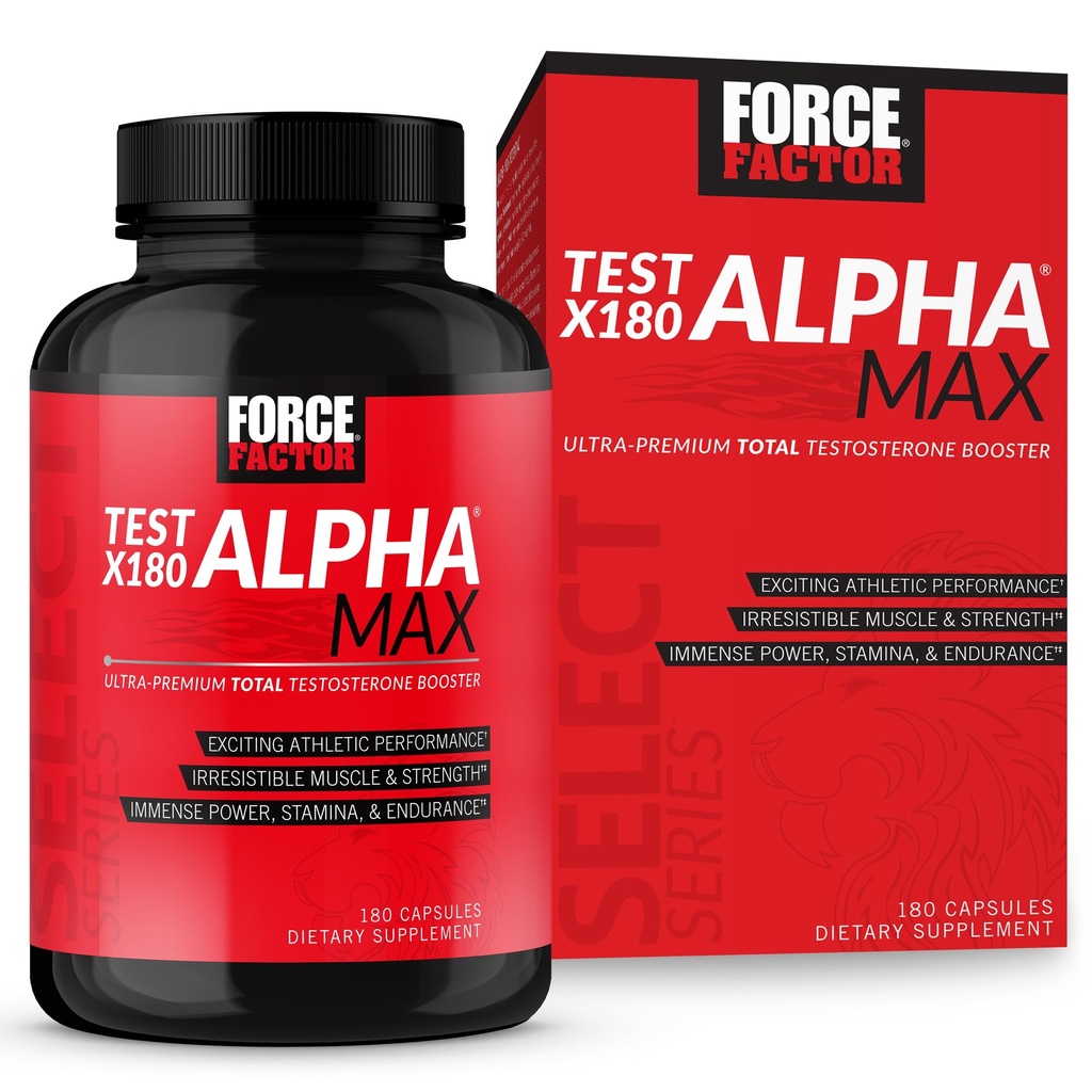 FORCE FACTOR 시험 X180 알파 최대 총 테스토스테론과 Fenugreek씨와 Tribulus를 가진 남자를 위한 산화 산화물 승압기는 혈액 교류를 증가시키고 남성 운동 성과, 180의 캡슐을 개량합니다