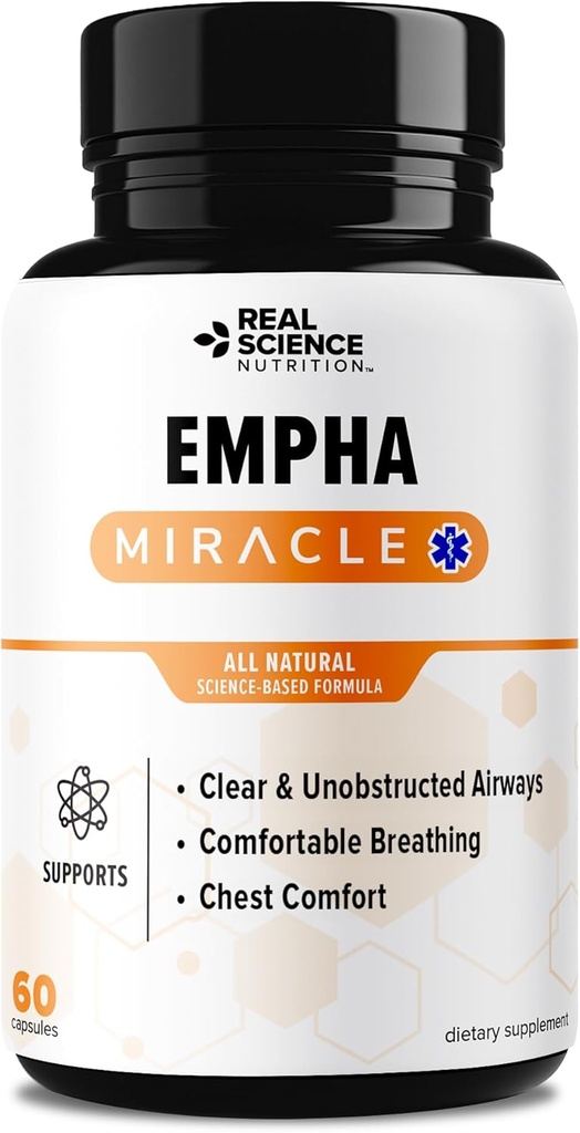 Empha Miracle를 제공, 감소 된 Mucus 및 Coughing과 쉽게 호흡, 호흡 건강 및 구호를위한 자연 보충