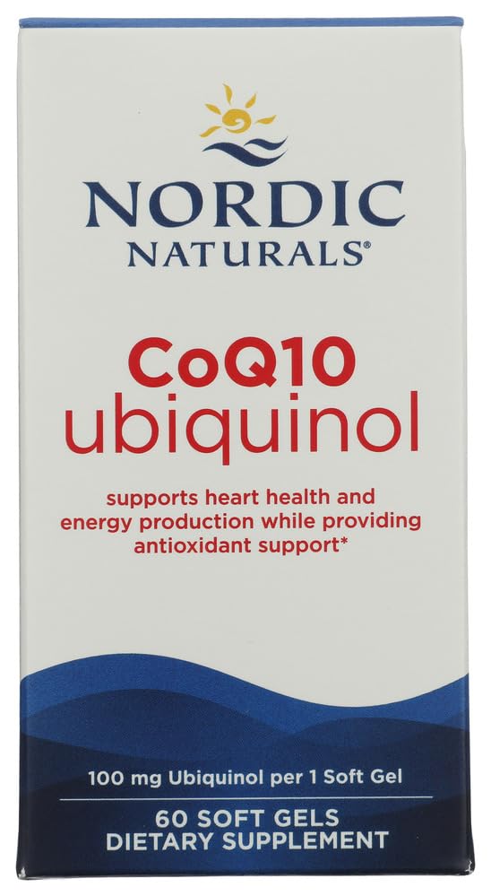 Nordic Naturals Nordic CoQ10 Ubiquinol - 60 미니 소프트 젤 - 100 mg Coenzyme Q10 (CoQ10) Ubiquinol - 심장 및 뇌 건강, 세포 에너지 생산, 산화 방지제 지원 - 비 GMO - 60 서빙