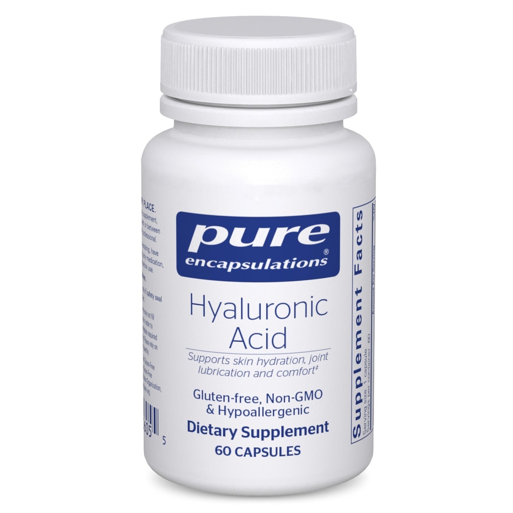 순수한 캡슐 Hyaluronic 산 - 피부 Hydration, 합동 윤활 & 합동 건강을 위해 - 효과적인 흡수 - 글루텐 자유로운 - Vegan & Non-GMO - 60의 캡슐