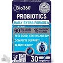 소화 건강과 면역 지원, 60 억 CFU & 15 Strains, 남자와 여자를 위한 Gut 건강 Probiotics를 위한 여분 힘 Probiotic는 Occasional 변비, Diarrhea, 가스 & bloating, 30CT를 지원합니다
