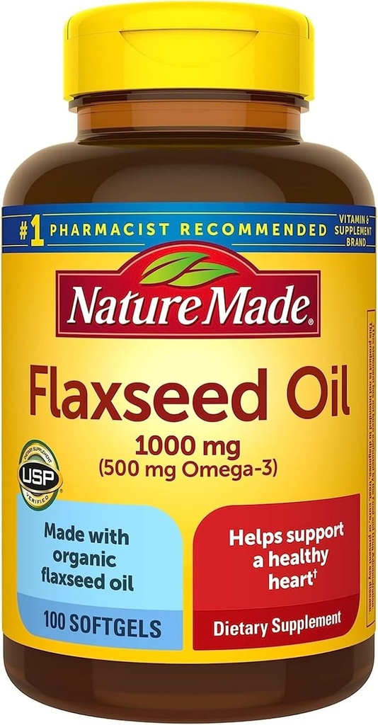 성격은 Flaxseed 기름 1000mg의 100의 액체 Softgels (4의 포장)를 만들었습니다
