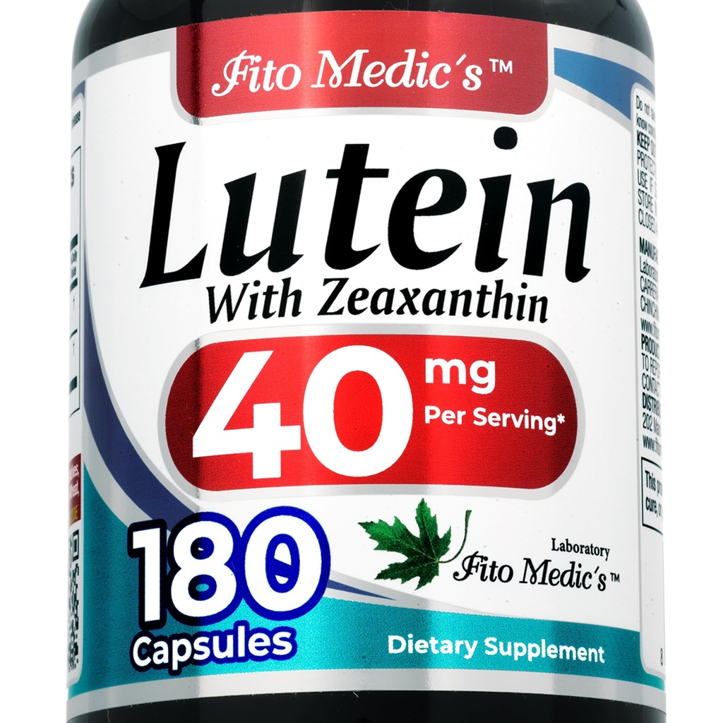FITO MEDIC'S Lab | 루테인 |180 캡슐 |40mg| 루테인 40mg | 루테인과 제사잔틴 보충제 | 농축 추출물 | 루테인 40mg | 루테인과 제사잔틴 | zeaxanthin | 매우 높은 흡수.