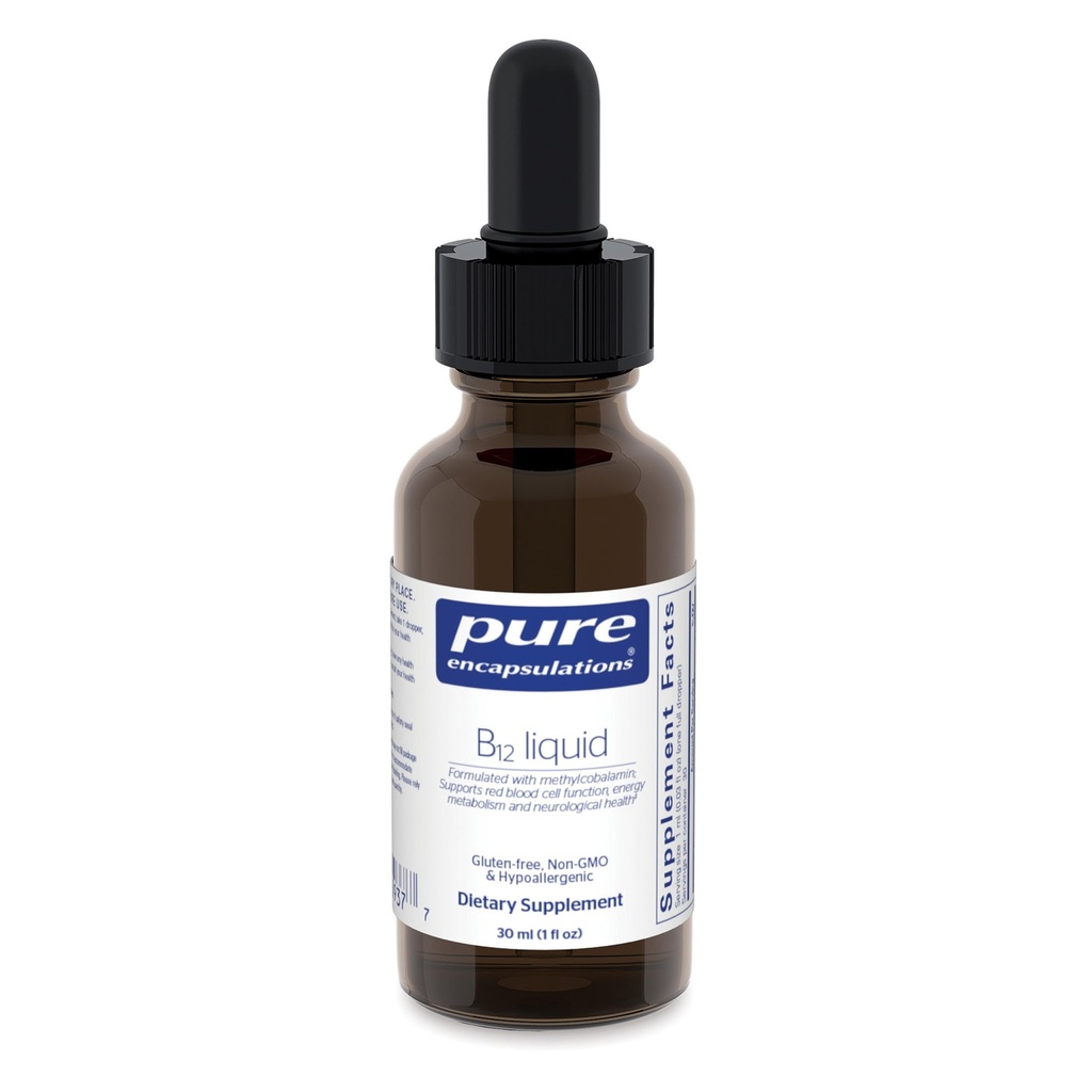 순수한 캡슐화 B12 액체 | 1,000 mcg 비타민 B12 (Methylcobalamin)는 Nerves, 면역력, 에너지 및 Cognitive Function*를 지원하는 보충합니다. | 1개 fl. oz.