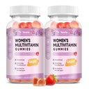 Totaria Sugar Women 14+ w/Inositol, Iron, Folate, Biotin, Women Daily Multivitamin Gummy w/Vitamin A, D, C, B, Support Hair, Skin, Energy, Immune, Strawberry 풍미를 위한 무료 Multivitamin Gummies