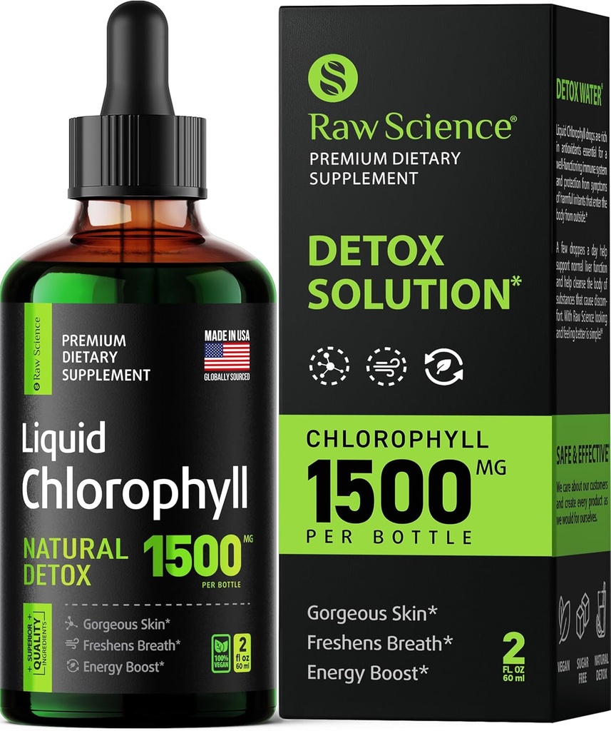 Chlorophyll 액체 방울 - 몸 탈취 보충교재, 자연적인 에너지 부스트, 유기 Chlorophyll 빠른 흡수 Vegan 액체 Chlorophyll – 부스트 산소 & 내부 탈취제, Detox 액체 산소 하락