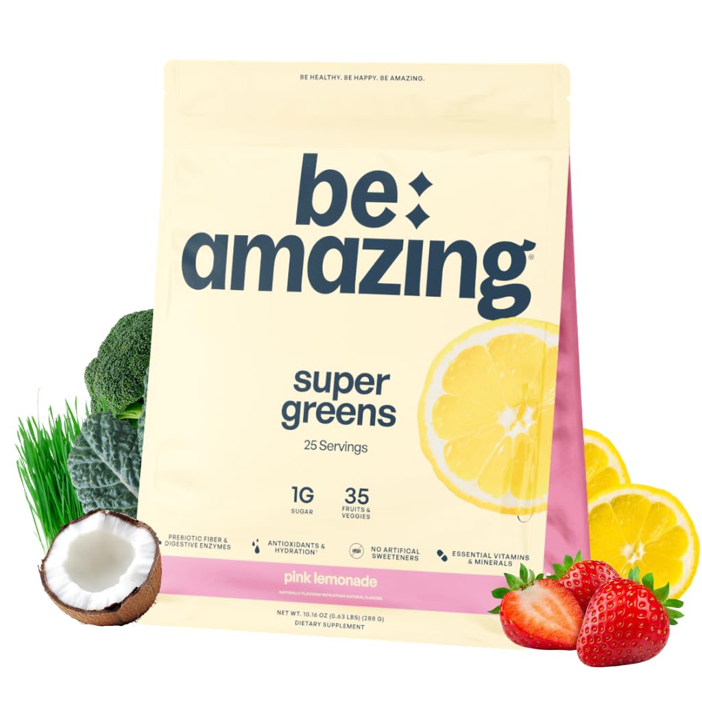Prebiotics, Digestive Enzymes & Antioxidants, 35 Fruits & Veggies, Electrolytes & Fiber, Vegan, Gluten Free Juice & Smoothie Mix, Pink Lemonade, 25 서빙
