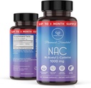 NAC 보충교재 N 아세틸 Cysteine 1000 mg의 아미노 산, 자연적인 산화 방지제, 간장, 면역 체계, fertility를 위한 지원 | 120 N 아세틸 L-Cysteine 캡슐