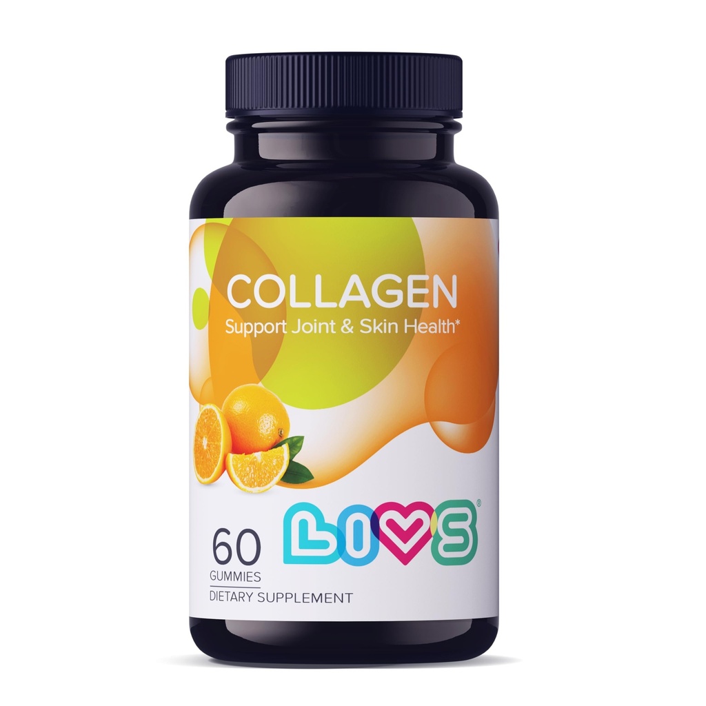 LIVS Collagen Gummies for Women & Men | 다 교원질 펩티드 - 가수분해된 교원질 펩티드 | 피부, 머리, 못 & 합동을 위한 교원질 분말 대안 | 글루텐 자유로운 100mg 바다 교원질/Dose
