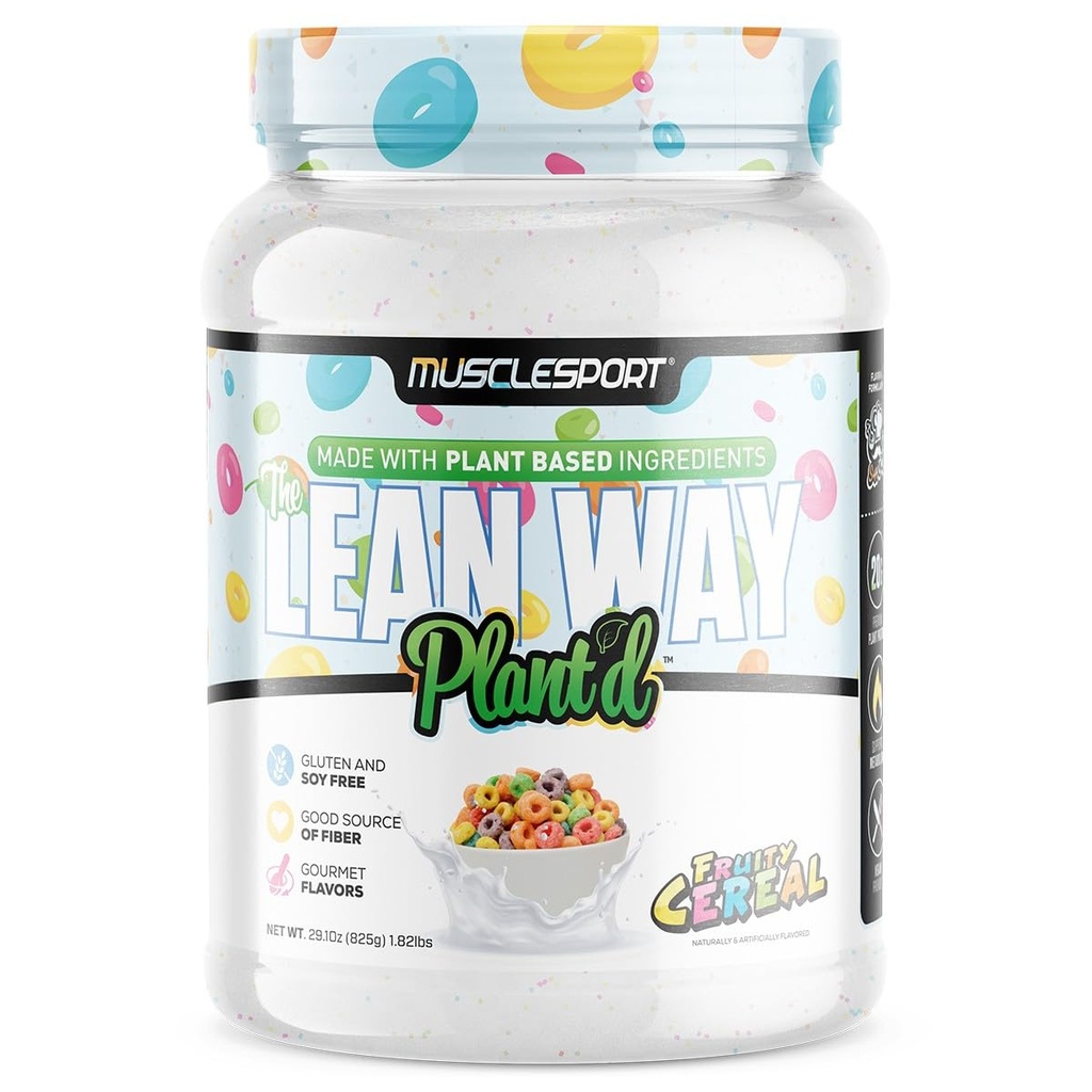 Musclesport Lean Way Plant Protein - 추가 CLA, MCT 및 L-Carnitine - 20 인분 (Fruity Cereal)