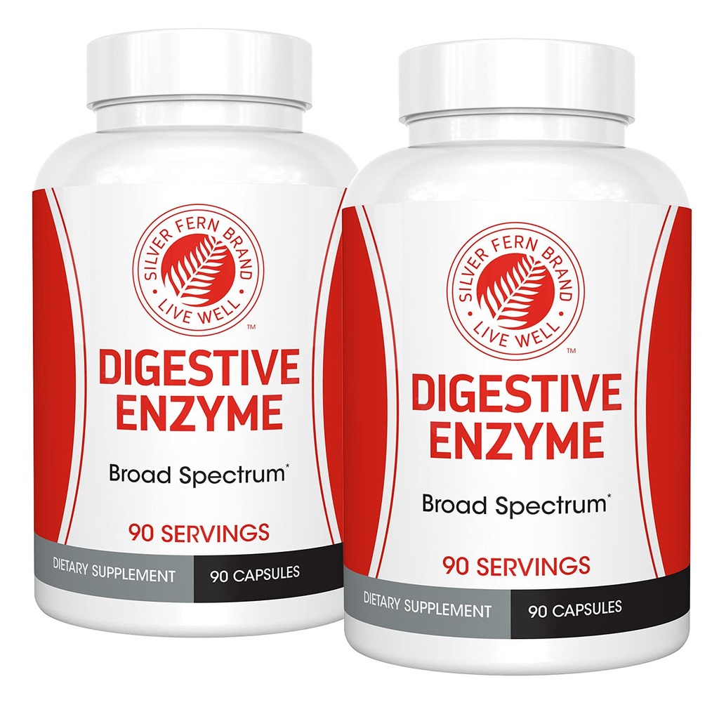 실버 페르 브랜드 궁극적 인 높은 효능 Digestive Enzyme 보충 - 2 병 - 100 % Intestinal Coverage - Digestive Comfort - 식품 관용 향상