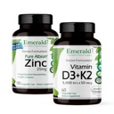 EMERALD LABS 비타민 D3+K2 (60의 모자) & 아연 25mg (90의 모자) - 뼈 건강, 심장 지원, 면역력, 산화 스트레스 지원 - 글루텐 자유로운